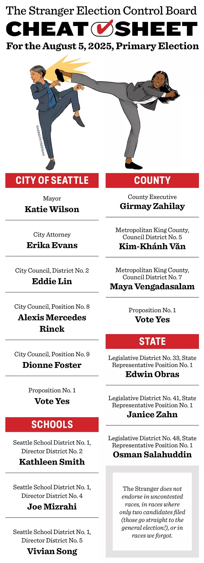 The Stranger's Primary Election Cheat Sheet